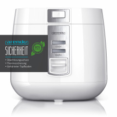 Arendo Arendo Reiskocher, 540 W, 1,4 L, Hitzeschutz, Dampfgareinsatz, Warmhaltefunktion, Dampfgarer weiss Рисоварка Arendo, 540 Вт, 1,4 л, термозащита, насадка-пароварка, функция поддержания тепла, пароварка