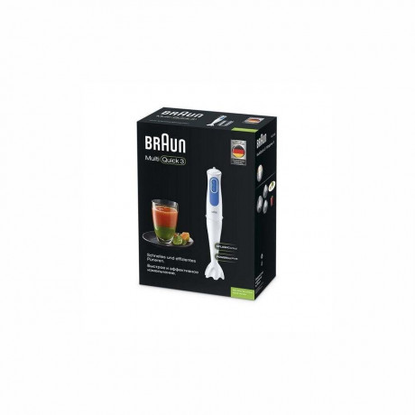 Braun Braun Stabmixer Braun MQ 3000 Stabmixer 700 W kabelgebunden, mit Mixbecher Weiss, Blau, 700 W  Ручной блендер Braun Ручной блендер Braun MQ 3000 700 Вт сетевой, со стаканом для смешивания белый, синий, 700 Вт