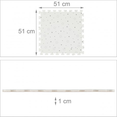 relaxdays 8tlg. Puzzlematte mit Sternen 8 штук Коврик-пазл со звездами