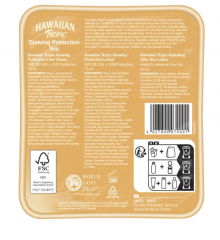 Hawaiian Tropic Glowing Protection Trio Идеальное трио сияющей защиты: Крем для лица Glowing Protection SPF50 50 мл + Лосьон для лица Glowing Protection SPF30 75 мл + Увлажняющий лосьон после загара 60 мл
