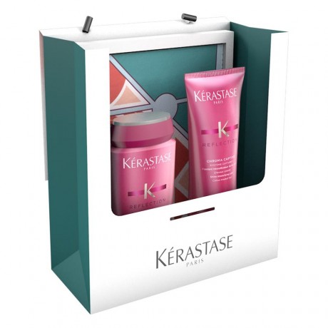Kerastase (Керастаз) Reflection Geschenkset Подарочный набор, Bain Chroma Captive 250 мл + Fondant Chroma Captive 200 мл + Stylingtuch / 1 шт.
