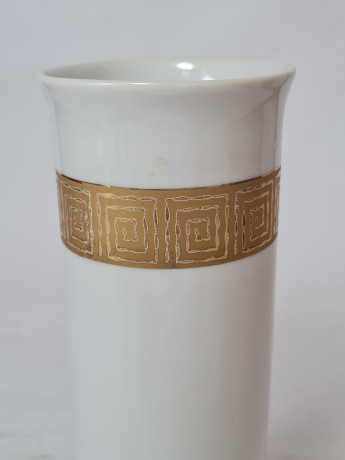 Ваза винтажная Creidlitz Bavaria, белый фарфор с позолоченным узором, 17 x 7 см, Германия, 1960-70гг.