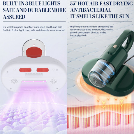 IBETTER IBETTER Akku-Handstaubsauger Matratzenreinigungsgerat,Milben Handstaubsauger,Handstaubsauger, 4500Pa Staubsauger,UV-C Sterilisation,HEPA Filter,Fur Allergiker, entfernt 99,9% Aller Milben,fur Matratzen,Sofas und Betten  Беспроводной ручной пылесос
