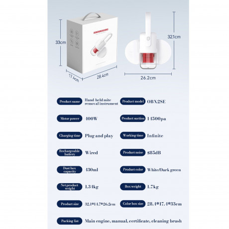 IBETTER IBETTER Akku-Handstaubsauger Matratzenreinigungsgerat,Milben Handstaubsauger,Handstaubsauger, 4500Pa Staubsauger,UV-C Sterilisation,HEPA Filter,Fur Allergiker, entfernt 99,9% Aller Milben,fur Matratzen,Sofas und Betten  Беспроводной ручной пылесос