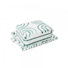 Gmundner Keramik Gmundner Keramik Grungeflammt Butterdose 125 g Масленка Gmundner керамическая с зеленым пламенем 125 г