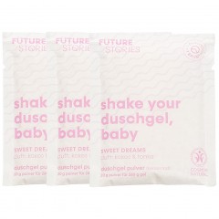 FUTURE STORIES Duschgel Pulver 3er Set Kokos &amp; Tonka  Набор гелей для душа из 3 кокосов и бобов тонка