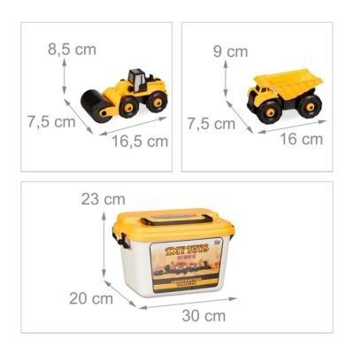 relaxdays Baustellenfahrzeuge Kinder 6-tlg. Set Строительные машины детские 6 шт. установлен