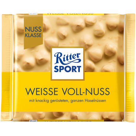 Ritter Sport Nuss-Klasse Weisse Vollnuss Белый шоколад с орехами и рисовыми хлопьями 100г