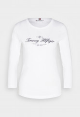 Tommy Hilfiger SLIM SIGNATURE 3/4 Long sleeved top optic white SLIM SIGNATURE 3/4 Топ с длинными рукавами оптический белый