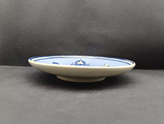 Тарелка декоративная винтажная Delft Blauw Konig "Рождество", ручная роспись, фарфор, 16 см, Голландия, 1980 год.