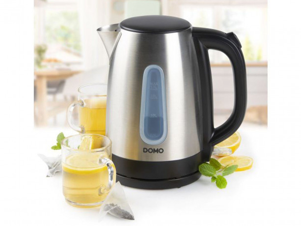 Domo Wasserkocher, 1.7 l, 2200 W, gross leise mit 360°-Fuss, aus Edelstahl elektrisch ohne Kabel Teekocher  Чайник Domo, 1,7 л, 2200 Вт, большой, тихий, с подставкой на 360°, из нержавеющей стали, электрочайник без кабеля