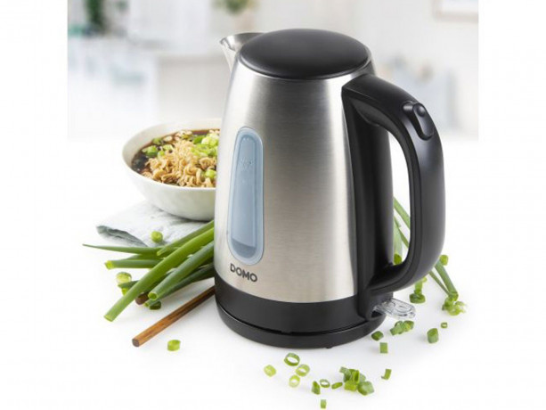 Domo Wasserkocher, 1.7 l, 2200 W, gross leise mit 360°-Fuss, aus Edelstahl elektrisch ohne Kabel Teekocher  Чайник Domo, 1,7 л, 2200 Вт, большой, тихий, с подставкой на 360°, из нержавеющей стали, электрочайник без кабеля