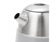 SWISS PRO+ SWISS PRO+ Wasserkocher Retro Wasserkocher Edelstahl Trockengehschutz, Doppelwandig, 2250,00 W Grau Чайник SWISS PRO+ Ретро-чайник из нержавеющей стали с защитой от выкипания, с двойными стенками, 2250,00 Вт