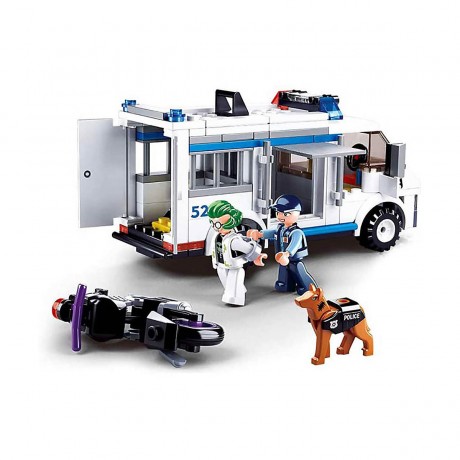 Sluban Klemmbausteine Polizei Gefangenenwagen (117 Teile) Автомобиль полицейского заключенного (117 деталей)