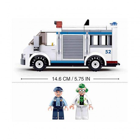 Sluban Klemmbausteine Polizei Gefangenenwagen (117 Teile) Автомобиль полицейского заключенного (117 деталей)