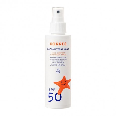 KORRES COCONUT & ALMOND Sonnenemulsion fur Kinder SPF50 Spray  КОКОС И МИНДАЛЬ Детская эмульсия для загара SPF50 спрей