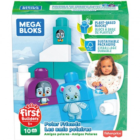 Mattel Mega Bloks Polar Freunde (10 Teile) Mega Bloks Polar Friends (10 шт.)