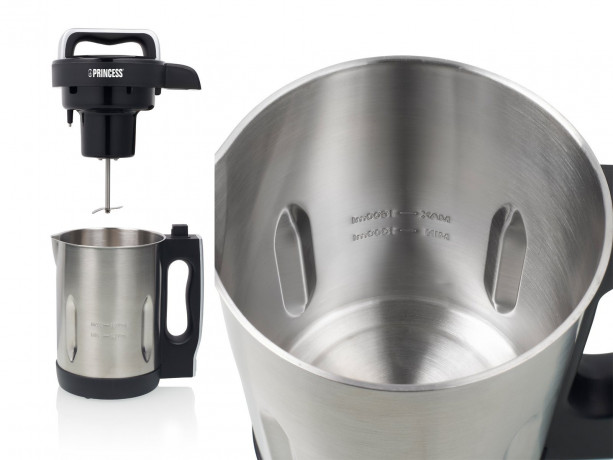 PRINCESS PRINCESS Multikocher, 1000 W, Digitaler Suppenkocher Standmixer Smoothiemaker Thermokocher Edelstahl  Мультиварка PRINCESS, 1000 Вт, цифровая суповарка, миксер, смузи, термоварка, нержавеющая сталь