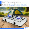 ZMC ZMC Gaskocher Tragbarer Gaskocher Campingkocher 2-flammig inkl. Schlauch und Regler, 2,2 kW 50 mBar Outdoor Gasherd Kochfeld Herd Propangas Tischkocher  Газовая плита ZMC, переносная газовая плита, походная плита, 2 пламени, включая шланг и регулятор,