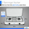 ZMC ZMC Gaskocher Tragbarer Gaskocher Campingkocher 2-flammig inkl. Schlauch und Regler, 2,2 kW 50 mBar Outdoor Gasherd Kochfeld Herd Propangas Tischkocher  Газовая плита ZMC, переносная газовая плита, походная плита, 2 пламени, включая шланг и регулятор,