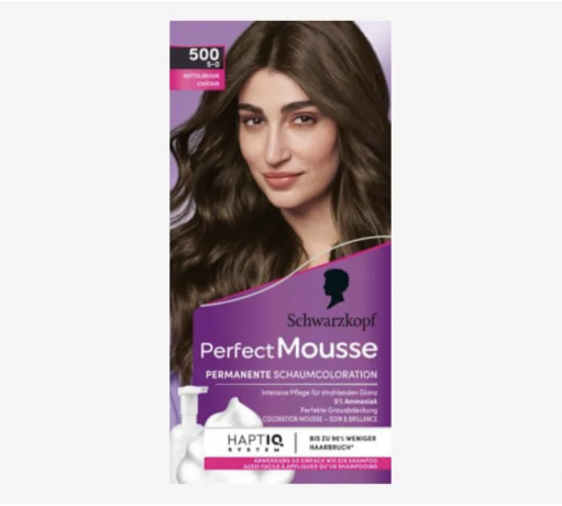 Schwarzkopf Perfect Mousse Краска-мусс для волос, тон 500 Каштановый