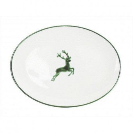 Gmundner Keramik Gmundner Keramik Gruner Hirsch Platte oval 28x21x2,3 cm Тарелка Gmundner Ceramics Green Deer овальная 28x21x2,3 см