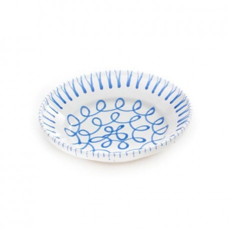 Gmundner Keramik Gmundner Keramik Blaugeflammt Reifschussel ohne Henkel d: 32 cm / h: 7,4 cm Керамическая чаша для глазури Gmundner с синим пламенем без ручки d: 32 см / высота: 7,4 см