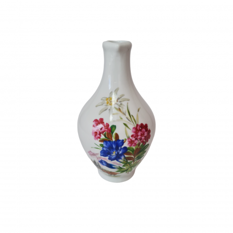 Ваза винтажная Altenkunststadt Bavaria, белый фарфор с ярким цветочным рисунком, 17,5 x 9 см, Германия, 1960-70гг.