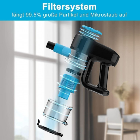 YISORA YISORA Akku-Hand-und Stielstaubsauger, 150,00 W, Beutellos, Ultraleichter 3 in1 Staubsauger Kabellos Wandhalterung 40 Min Laufzeit  Беспроводной ручной и стержневой пылесос YISORA, 150,00 Вт, без мешка, сверхлегкий пылесос 3-в-1, беспроводное насте