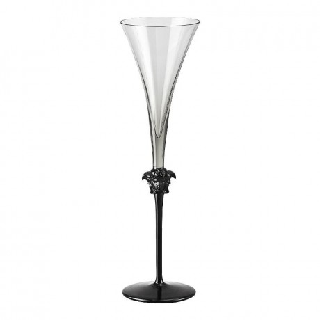 Rosenthal meets Versace Rosenthal Versace Medusa Lumiere Haze Sektflote Glas grau 196 ml / h: 30,3 cm Rosenthal Versace Medusa Lumiere Haze бокал для шампанского серый 196 мл / высота: 30,3 см