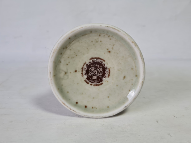 Ваза винтажная Osto 1851 "Родос" с цветочным зеленым декором, фарфор, 13 x 8 см, Германия, 1960-1970гг.