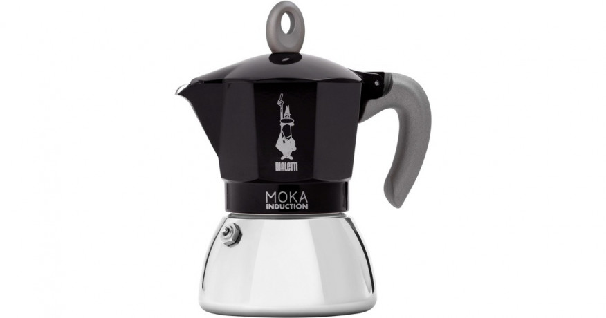 Bialetti Bialetti Moka Induction, Espressomaschine schwarz/silber, 2 Tassen schwarz, silber Bialetti Moka Induction, кофемашина для эспрессо черный/серебристый, 2 чашки