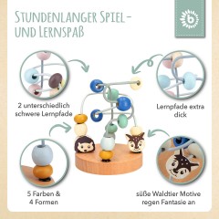 bieco Motorikwurfel Motorikschleife Lernspielzeug Holz Wurfel Motorik Spielzeug Baby Motorikwurfel Куб моторных навыков Кубик двигательных навыков Петля Обучающая игрушка Деревянный куб Двигательные навыки Игрушка Детский куб моторных навыков