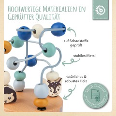 bieco Motorikwurfel Motorikschleife Lernspielzeug Holz Wurfel Motorik Spielzeug Baby Motorikwurfel Куб моторных навыков Кубик двигательных навыков Петля Обучающая игрушка Деревянный куб Двигательные навыки Игрушка Детский куб моторных навыков