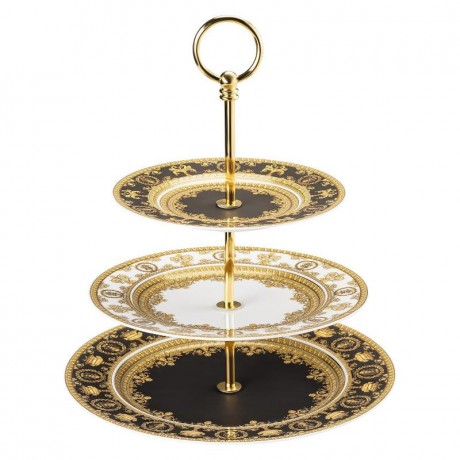 Rosenthal meets Versace Rosenthal Versace I love Baroque Etagere 3-tlg. Teller 18-22-27 cm Подставка для тортов Rosenthal Versace I love Baroque 3 шт. Тарелки 18-22-27 см