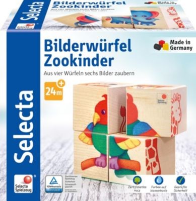 Selecta Bilderwurfel Zookinder Wurfelpuzzle Картинка кубик зоопарк дети кубик пазл