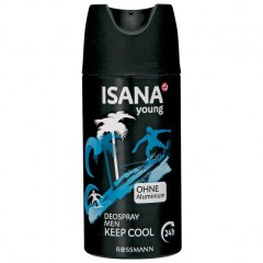 ISANA Young Deodorant spray Men Keep Cool Исана Янг спрей-дезодорант Мужской Сохрани хладнокровие без аллюминия 150 г