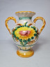 Miriam Italy Ваза для цветов с двумя ручками с ярким цветочным рисунком, 16 x 16 см, Италия, 1960-70гг.