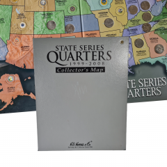 Альбом с монетами винтажный H.E. Harris &amp;Co "25 центов Штаты Америки (1999-2008)" (State Series Quarters), 40 х 32.5 см, США, 2008.