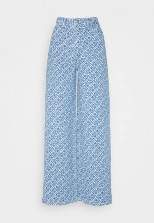 Tommy Hilfiger JACQUARD WIDE LEG Trousers blue ШИРОКИЕ НОГИ ЖАККАРДА Брюки синий