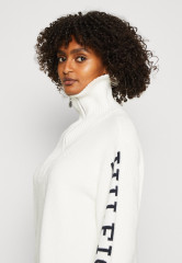 Tommy Hilfiger ZIP SWEATER Jumper ecru СВИТЕР НА МОЛНИИ Джемперы экрю