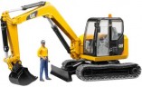 Bruder BRUDER 2466 Cat Minibagger mit  Bauarbeiter 1:16 Мини-экскаватор BRUDER 2466 Cat со строителем 1:16