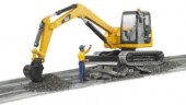 Bruder BRUDER 2466 Cat Minibagger mit  Bauarbeiter 1:16 Мини-экскаватор BRUDER 2466 Cat со строителем 1:16