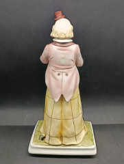 Музыкальная шкатулка винтажная Melody in Motion "Клон с флейтой", ручная роспись, бисквитный фарфор, 32 см, Германия, 1970-80гг.