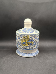 Фляга для вина винтажная с пробкой Ulmer Keramik "S Vini Rect", с изображением гербового льва, керамика, 0.7 л, 19 х 12 см, Германия, 1960-70гг.