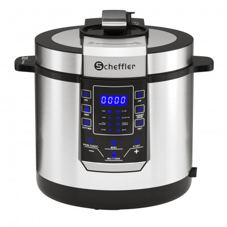 Scheffler Scheffler Multikocher 6L Elektrischer Reiskocher Schnellkochtopf, 14 Automatische-Programme, 1000,00 W, 6,00 l Schussel, Schongarer, Wokpfanne, Joghurtbereite  Mehr, Edelstahl, Timer  Мультиварка Scheffler электрическая рисоварка 6л, скороварка,