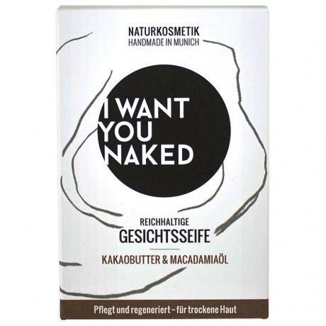 I WANT YOU NAKED Gesichtsseife Kakaobutter & МАКadamia-Ol Gesichtsseife Naturseifen, 100 g