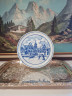 Тарелка декоративная винтажная Hutschenreuther, белый фарфор с бело-голубым рисунком Эльцер Хоф, 20 x 2,5 см, Германия, 1960-70гг.