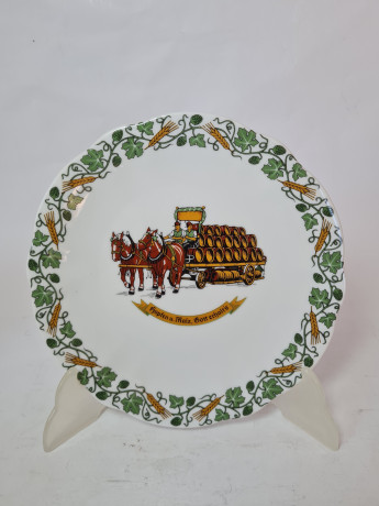 Тарелки декоративные винтажные gerthal Collette, фарфор с изображением позовзки с лошадьми, 2 шт х 20 x 2 см, Германия, 1960-70гг.