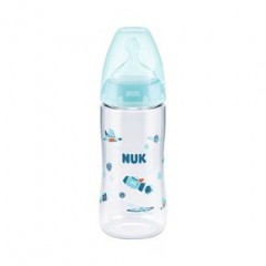 Nuk Farbe blau, Стеклянная Бутылка для Младенца со Съемной Соской со Светло Голубой Крышкой 300ml, 1 шт